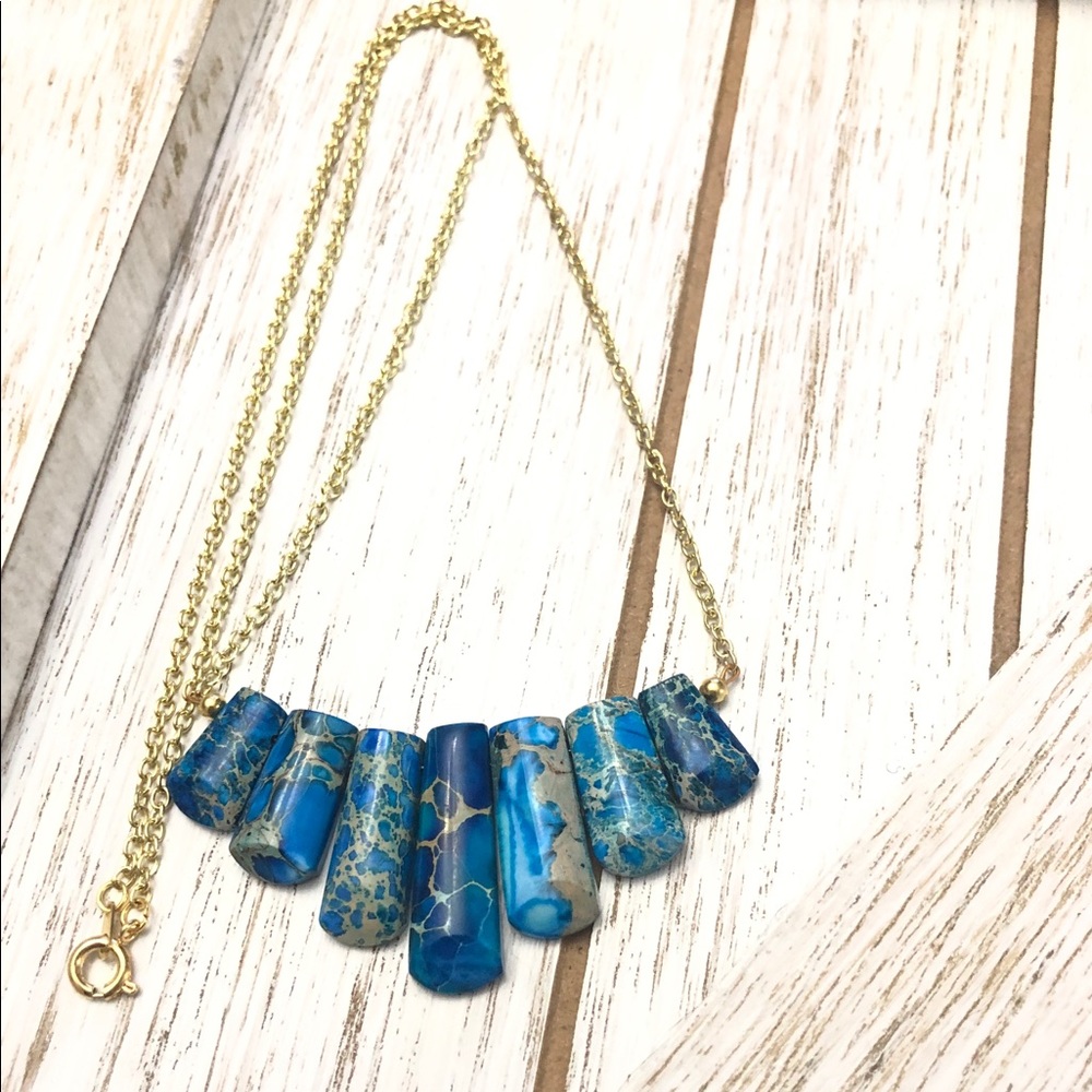 ☀️Last One☀️ Blue Imperial Jasper Necklace - Picture 1 of 2
